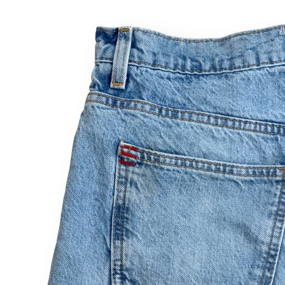 BDG Shorts Womens 30 Blue Denim Super High Rise Cheeky Frayed Urban Outfitters - Picture 5 of 9